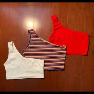 Single Shoulder Crop Top Set